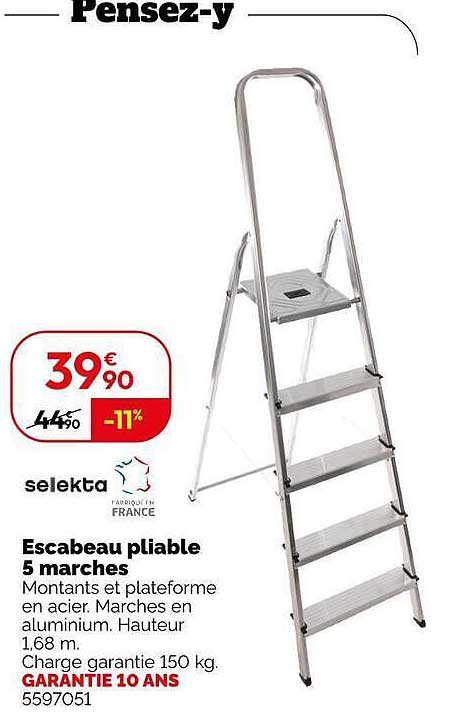 Escabeau pliable 5 marches