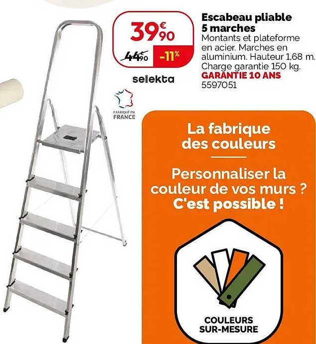 Escabeau pliable 5 marches
