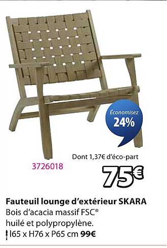 Fauteuil lounge d’extérieur SKARA