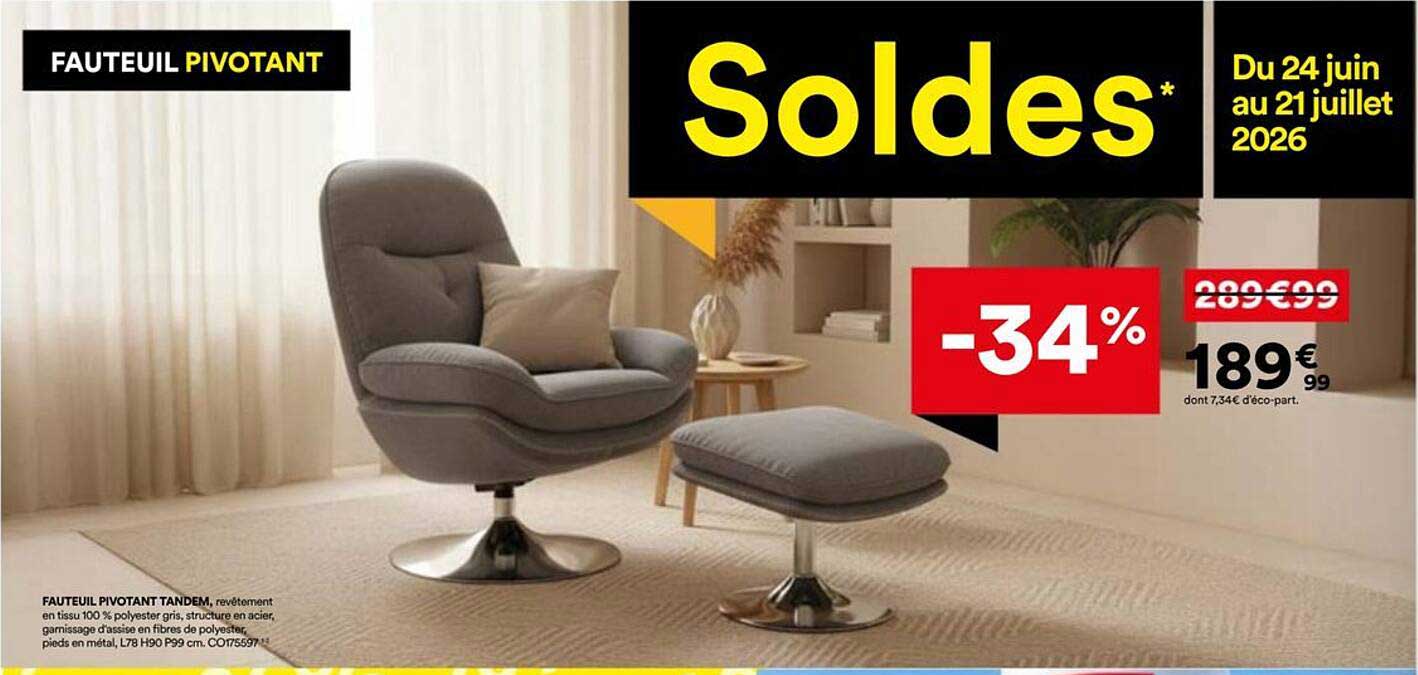 FAUTEUIL PIVOTANT TANDEM