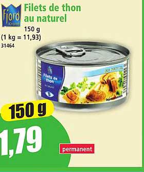 Filets de thon au naturel