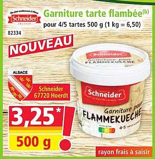 Garniture tarte flambée(b) pour 4/5 tartes 500 g (1 kg = 6,50)