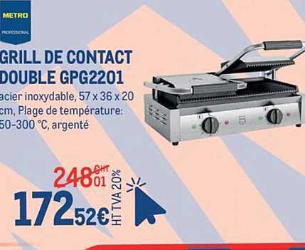 GRILL DE CONTACT DOUBLE GPG2201