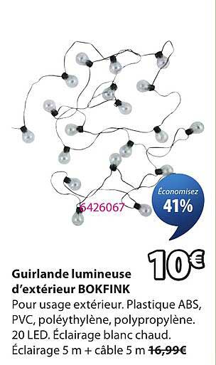 Guirlande lumineuse d’extérieur BOKFINK