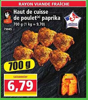 Haut de cuisse de poulet* paprika