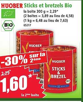 HUOBER Sticks et bretzels Bio
