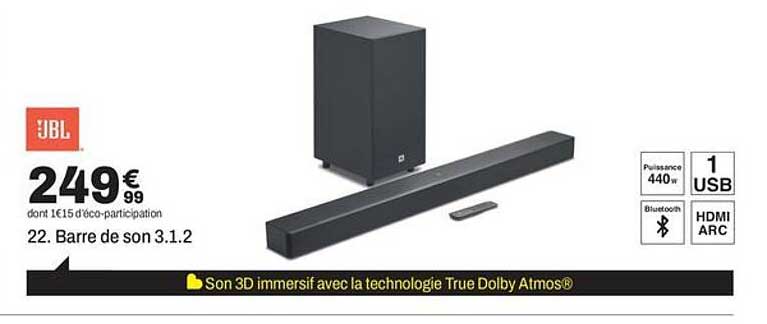 JBL 22. Barre de son 3.1.2