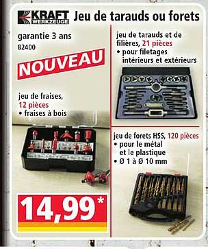 Jeu de tarauds ou forets