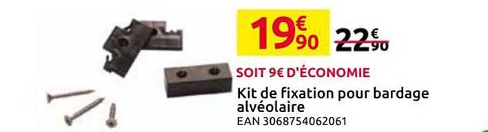 Kit de fixation pour bardage alvéolaire
