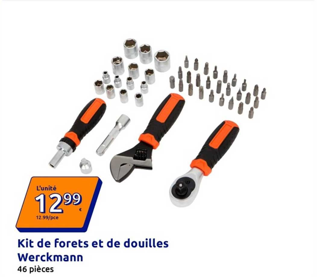 Kit de forets et de douilles Werckmann 46 pièces