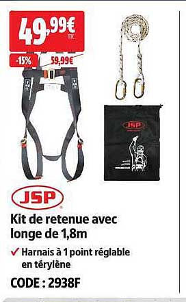 Kit de retenue avec longe de 1,8m