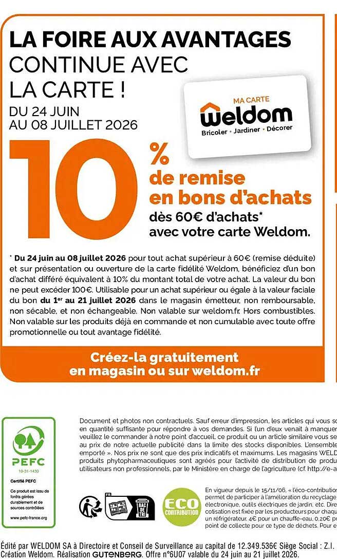 LA FOIRE AUX AVANTAGES CONTINUE AVEC LA CARTE !