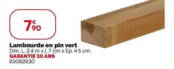 Lambourde en pin vert