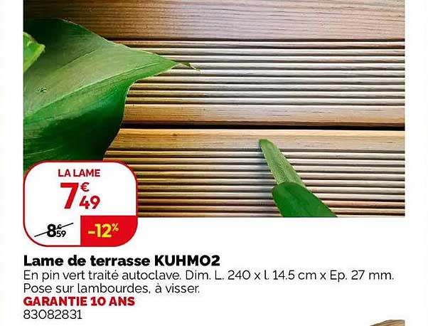 Lame de terrasse KUHMO2