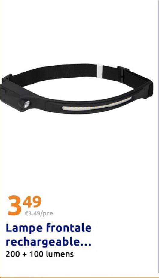 Lampe frontale rechargeable... 200 + 100 lumens