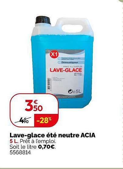 Lave-glace été neutre ACIA
