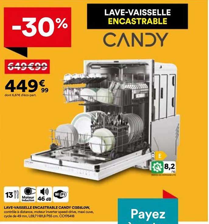 LAVE-VAISSELLE ENCASTRABLE CANDY