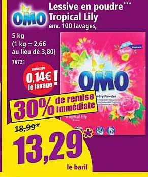 Lessive en poudre*** Tropical Lily env. 100 lavages,
