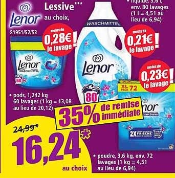 Lessive Lenor au choix