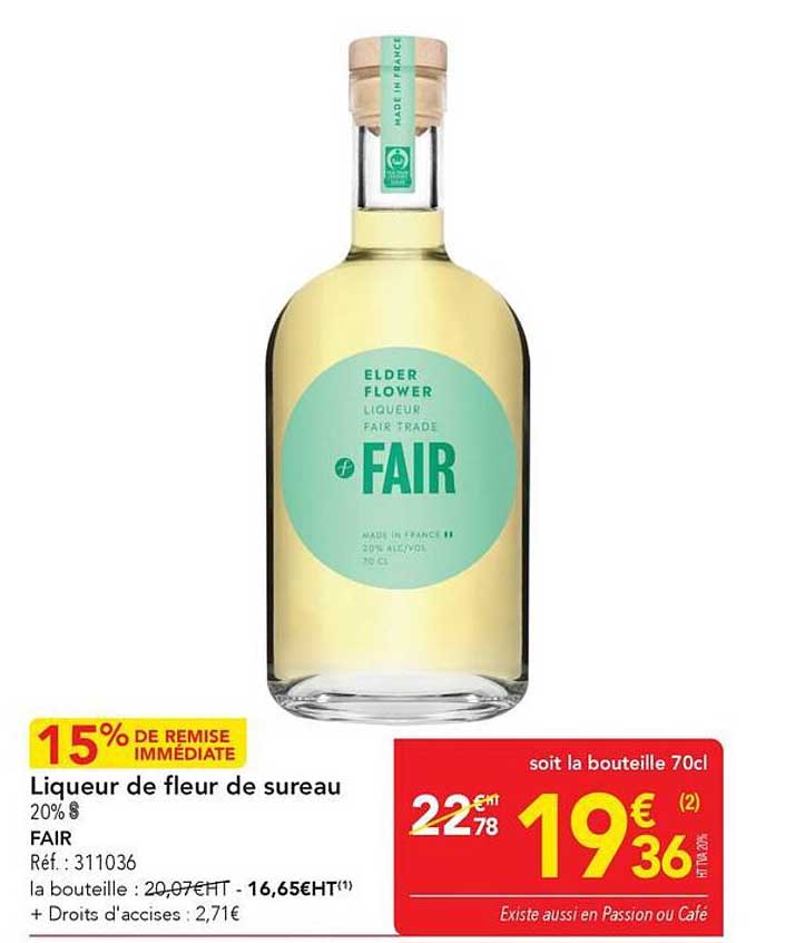 Liqueur de fleur de sureau 20% FAIR
