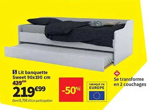 Lit banquette Sweet 90x190 cm