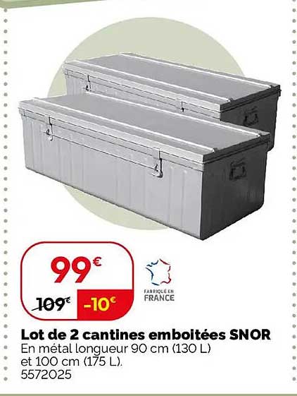 Lot de 2 cantines emboîtées SNOR