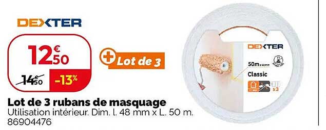 Lot de 3 rubans de masquage