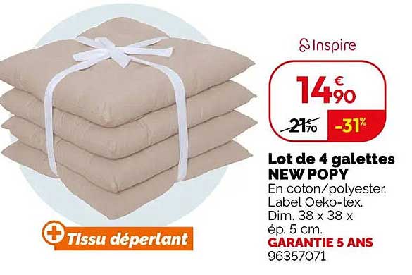 Lot de 4 galettes NEW POPY