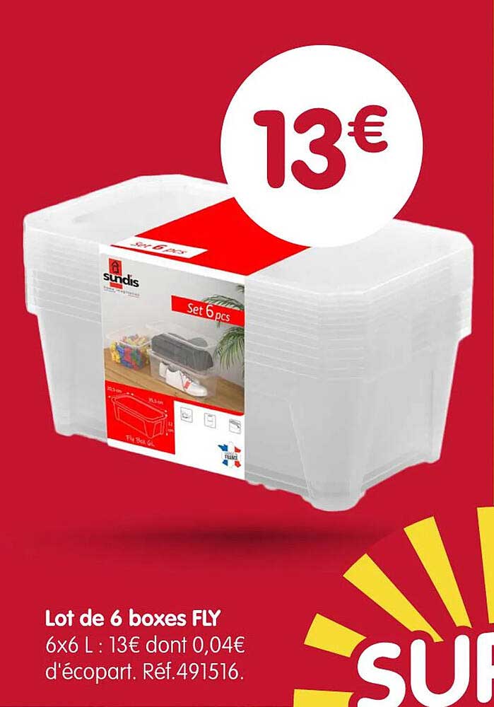 Lot de 6 boxes FLY