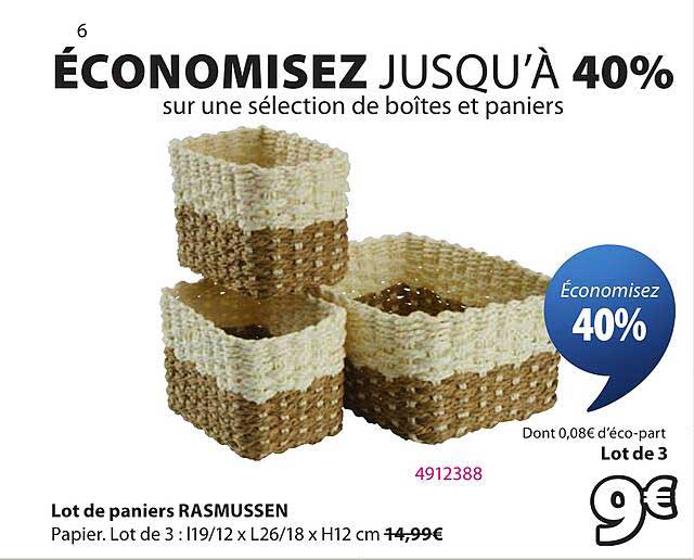 Lot de paniers RASMUSSEN
