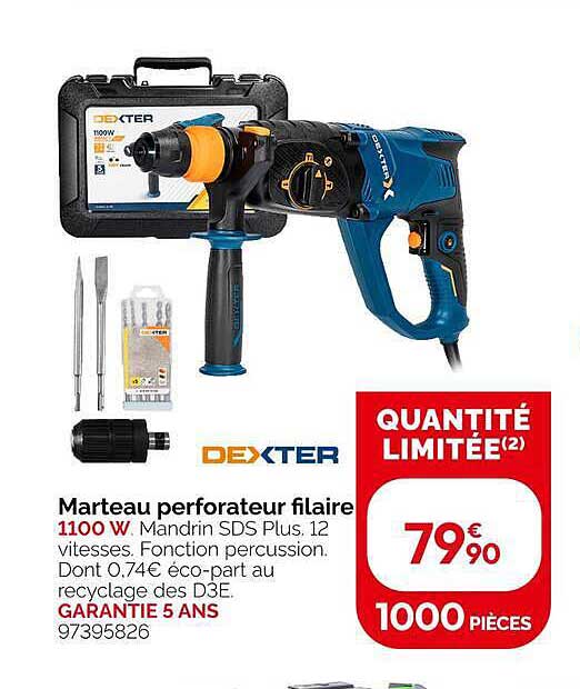 Marteau perforateur filaire 1100 W Mandrin SDS Plus