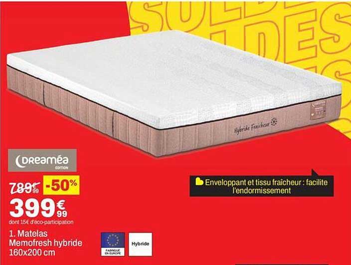Matelas Memofresh hybride 160x200 cm