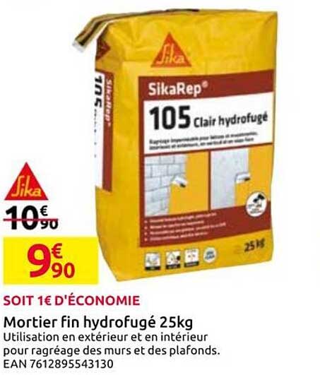 Mortier fin hydrofugé 25kg