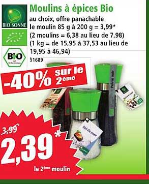 Moulins à épices Bio