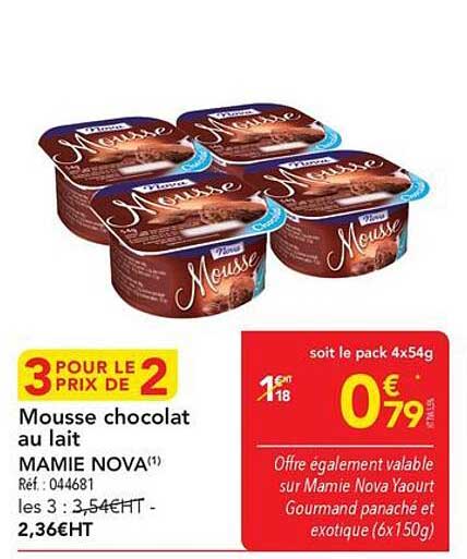 Mousse chocolat au lait MAMIE NOVA