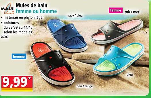 Mules de bain femme ou homme
