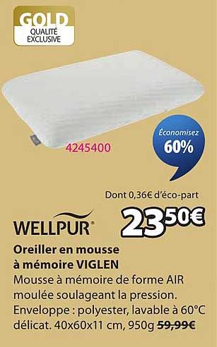 Oreiller en mousse à mémoire VIGLEN