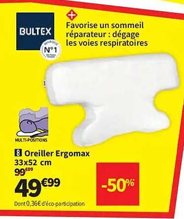 Oreiller ErgomaX 33x52 cm