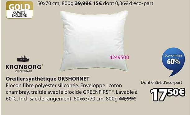 Oreiller synthétique OKSHORNET