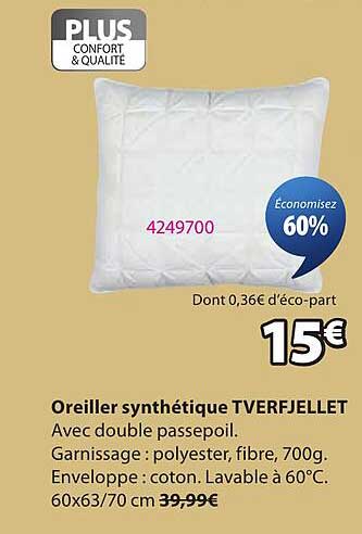 Oreiller synthétique TVERFJELLET