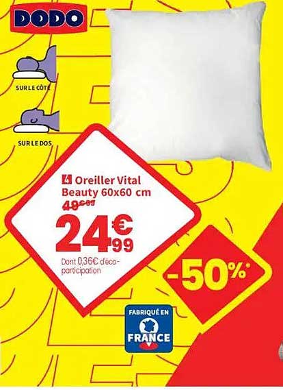 Oreiller Vital Beauty 60x60 cm