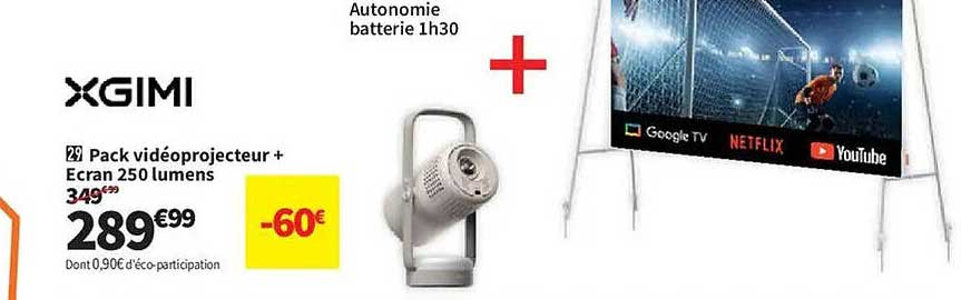 Pack vidéoprojecteur + Ecran 250 lumens