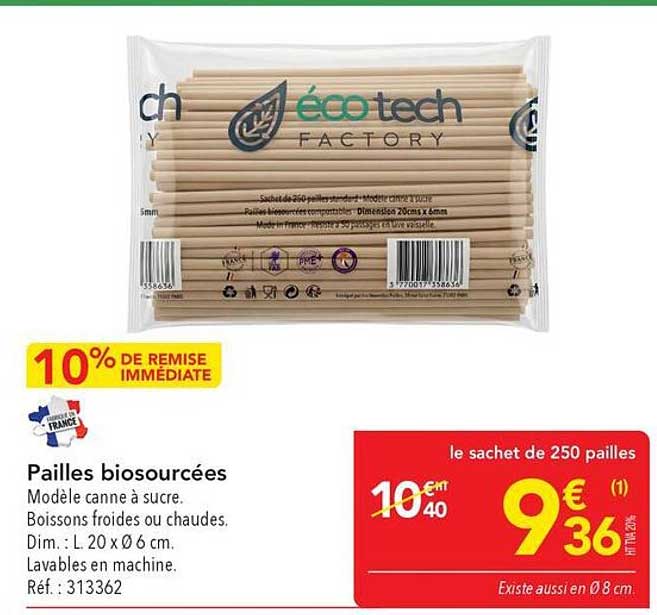 Pailles biosourcées