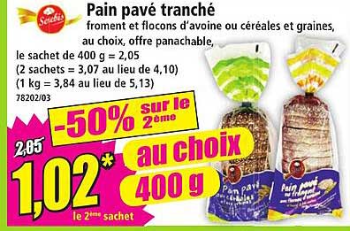 Pain pavé tranché