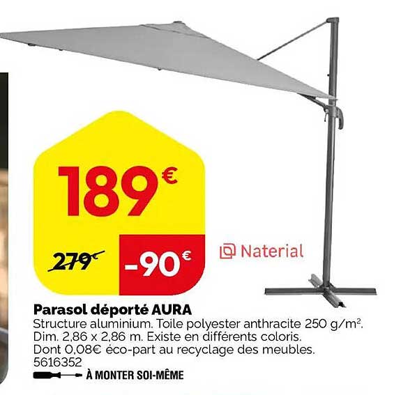 Parasol déporté AURA