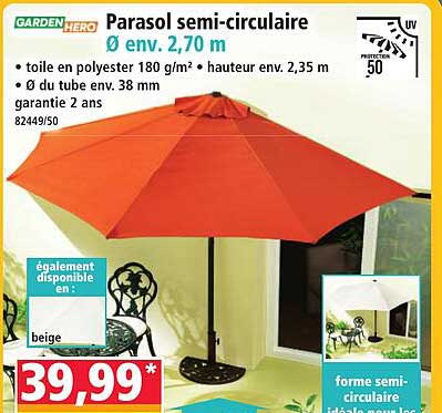Parasol semi-circulaire