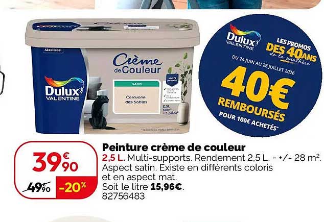 Peinture crème de couleur