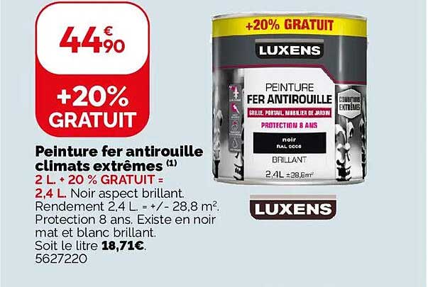 Peinture fer antirouille climats extrêmes