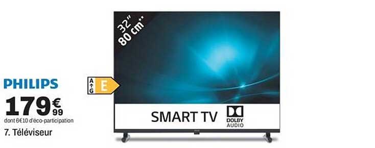 PHILIPS 7. Téléviseur SMART TV DOLBY AUDIO 32" 80 cm