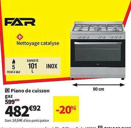 Piano de cuisson gaz